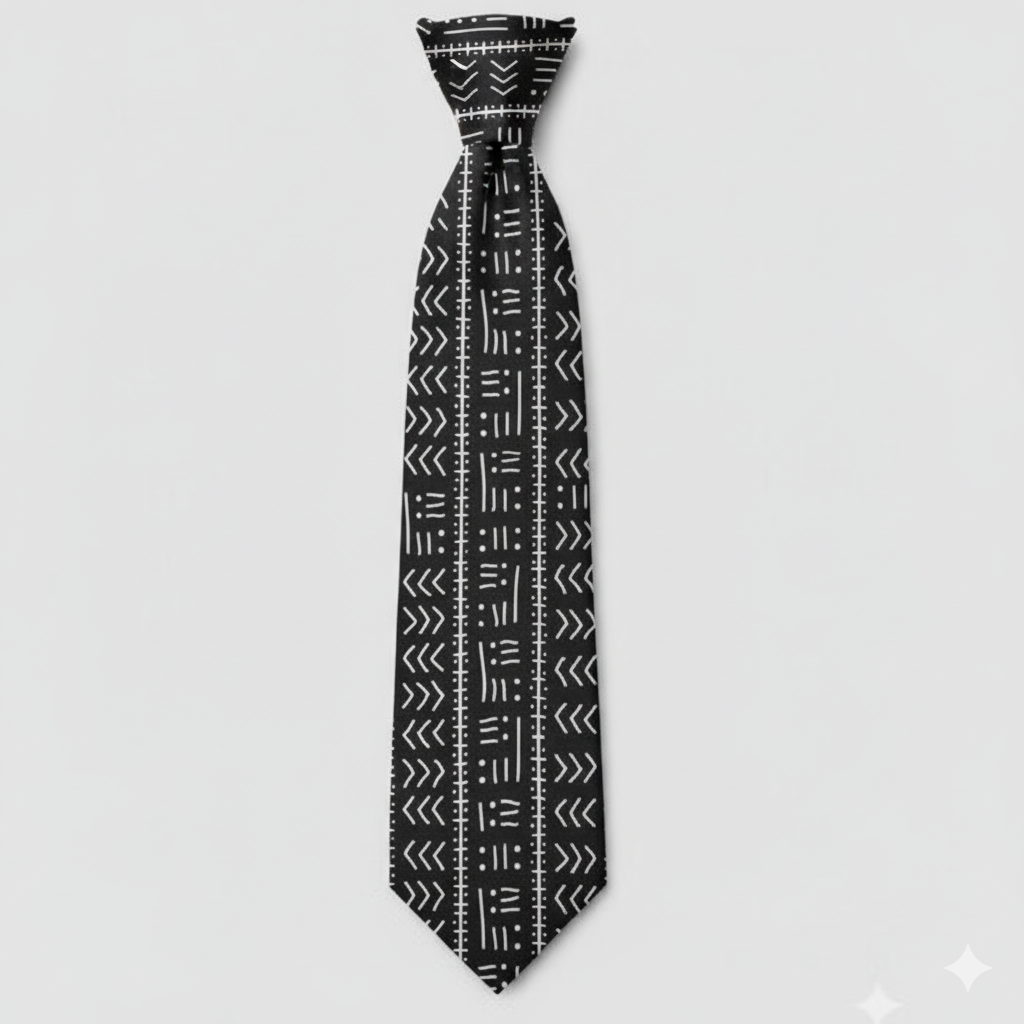 Bogolan Black and White Tie