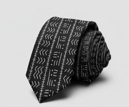 Bogolan Black and White Tie